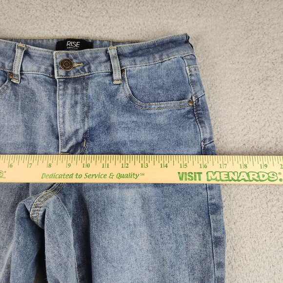 Y2K Flared Leg Low Rise Jeans Women's/Jr's 9 Blue Denim Cotton Blend Stretch - Picture 4 of 10